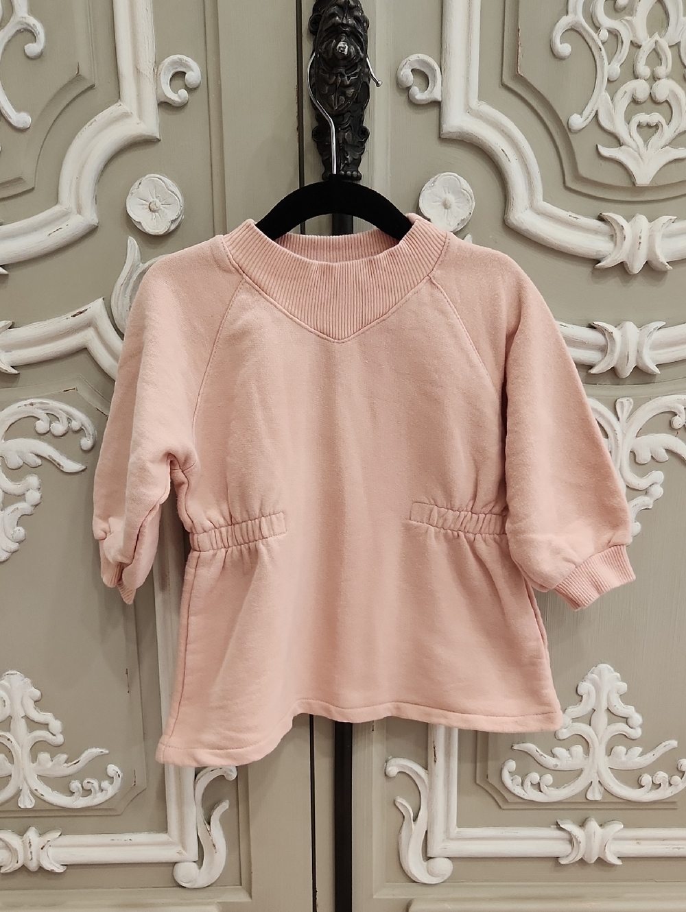 Zara Baby Girl Blush Pink Sweatshirt Dress Size 12 - 18 Months